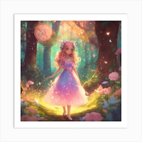 Fairy Girl In The Forest 2 Art Print