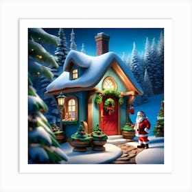 Santa'S Cottage 1 Art Print