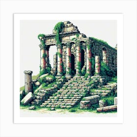 8-bit ancient ruins Art Print