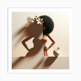 Shadow Of A Tropical Woman Art Print