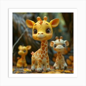 Giraffes In The Forest Art Print