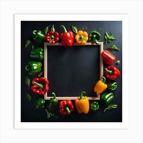 Colorful Peppers Frame 6 Art Print