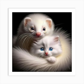 Cute Ferrets 3 Art Print