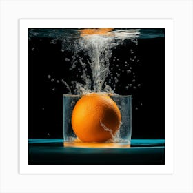 Splashing Orange Art Print