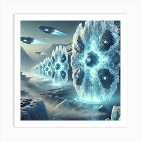 A Futuristic Sci Fi Depiction Of An Ice Barrier In Art Print