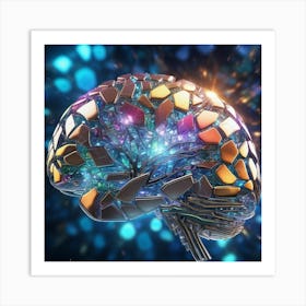 Abstract 3d Brain Art Print