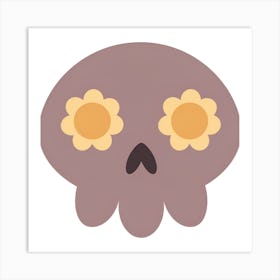 Skull With Flowers Art Print