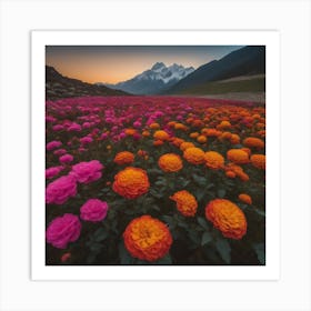 Flowers In The Mountains Art Print