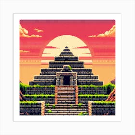 8-bit ancient temple 1 Art Print