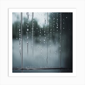 Rain Drops On Window 6 Art Print