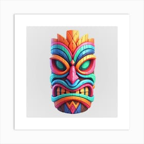 Watercolor Festival Tiki Mask 18 Art Print