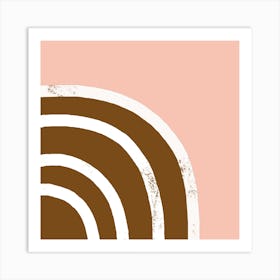 Minimal Rainbow Arch with Brown and Pink Art Print