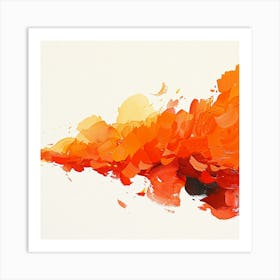 Abstract With Orange Splashes Art Print