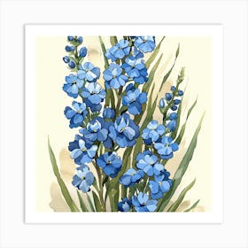 Blue Forget-Me-Nots Art Print