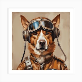 Pilot Dog Art Print