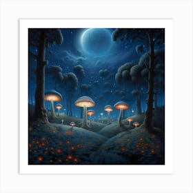 Mushroom Forest Art Print