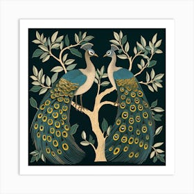 William Morris Fig And Peacock Art Print