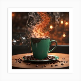 Coffee Cup With Smoke 1 Art Print
