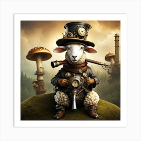 steampunk sheep Art Print