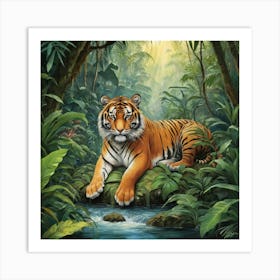 Tiger In The Jungle 26 Art Print 0 Art Print