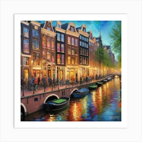 Amsterdam S Bustling Streets Alive With Colorful Impure art print 2 Art Print