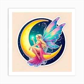 Fairy On The Moon 6 Art Print