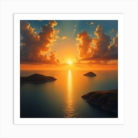 Sunset Over The Sea Art Print