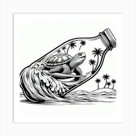 Turtle In A Bottle Art Print