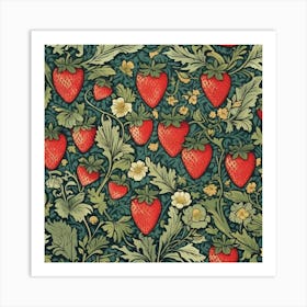 william morris floral fruit print Art Print