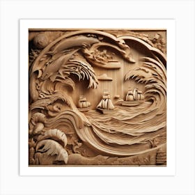 Carved Wood Art Art Print