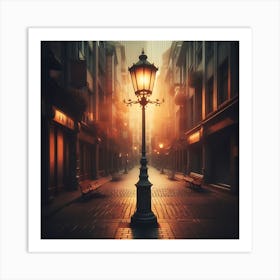 Street Lamp In The City Art Print