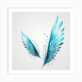 Blue Angel Wings Art Print