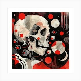 Skull And Bubbles Art Print