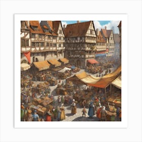 Medieval Market 3 Art Print