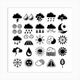 Weather Icons Set 6 Art Print