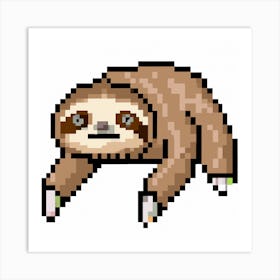 Pixelated Sloth Art Print