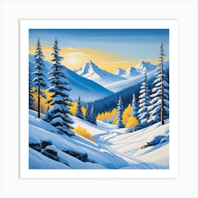 Snowy Mountains 1 Art Print