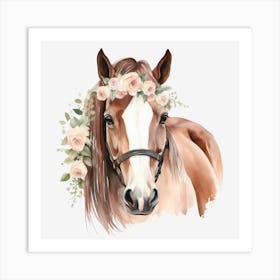 Horse With Flowers 4 Art Print