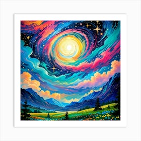 Galaxy Painting 9 Art Print