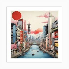 Tokyo River Art Print