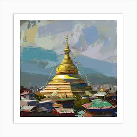 Golden Pagoda Art Print