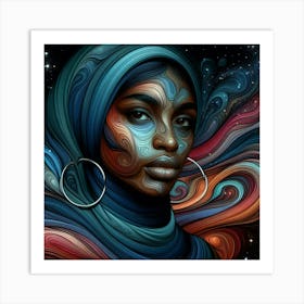 Elaris Celestial Portrait Art Print