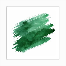 Green Watercolor Brush Stroke Art Print