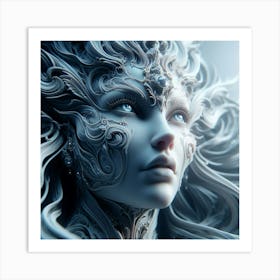 Woman With Long Hair Art Print