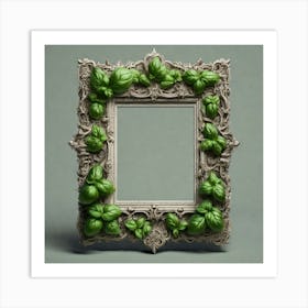 Frame With Green Leaves 2 Art Print