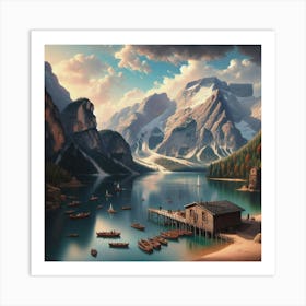 Lake In The Mountains Art Print