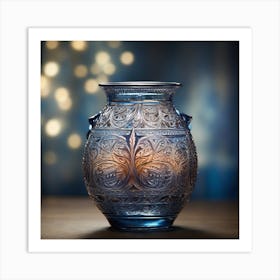 Blue Glass Vase Art Print