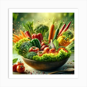 Colorful Vegetables In A Bowl Art Print