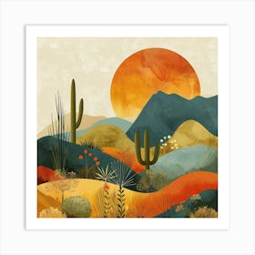 Desert Landscape Canvas Print 1 Art Print