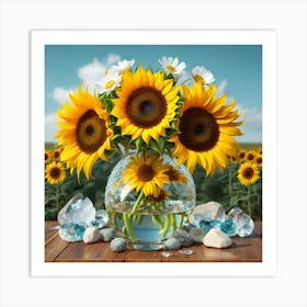 Sunflowers In A Vase 2 Art Print